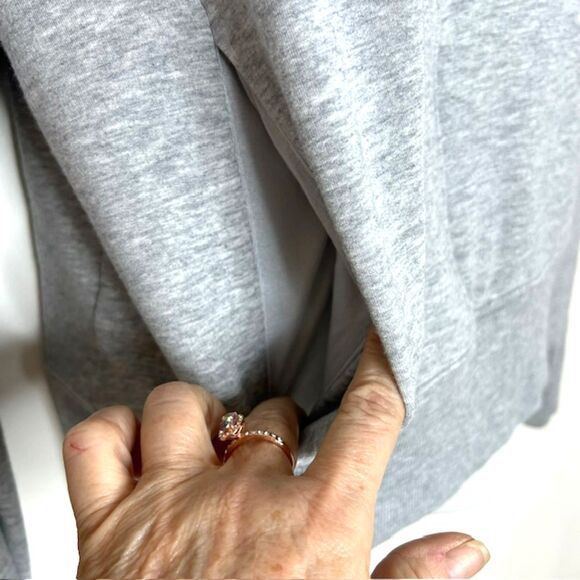 ATHLETA "APOLLO" GRAY KNIT FLEECE TOP KANGAROO POCKET SIZE XXS - Picture 9 of 12